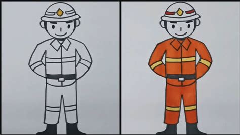 How to draw Fireman | Easy Fireman drawing - YouTube