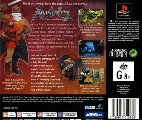 Alundra 2: A New Legend Begins (1999) PlayStation box cover art - MobyGames