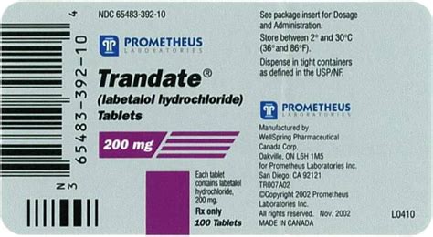 Trandate - FDA prescribing information, side effects and uses