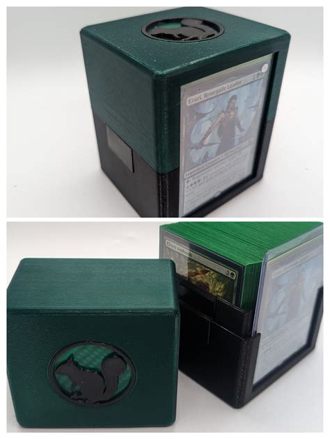 MTG Commander-sized Deck Box W Toploader 1 or 2 Colors With Guild, Mana or Strixhaven School ...