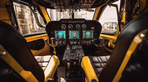 Premium Photo | Helicopter interior view