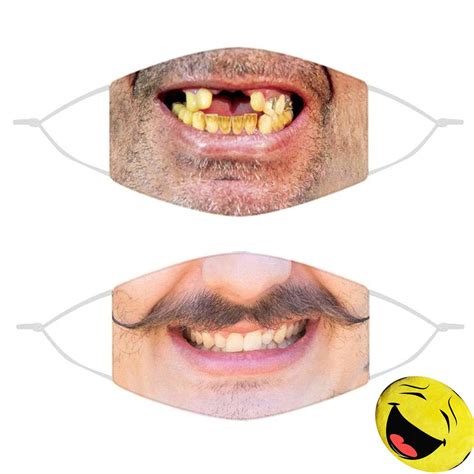 Funny Gag Face Mask Missing Tooth Mask Covid Masks Funny Adult | Etsy