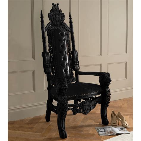 Black Antique French Throne Chair | Black Throne Chairs