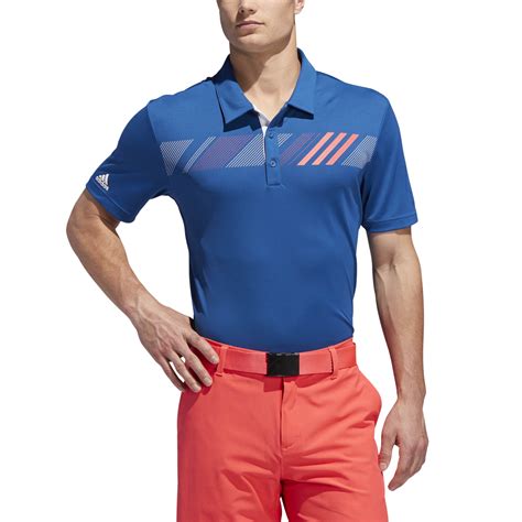 360 Print Polo Shirt, Navy, M - adidas Golf Short Sleeve Top | Polo ...