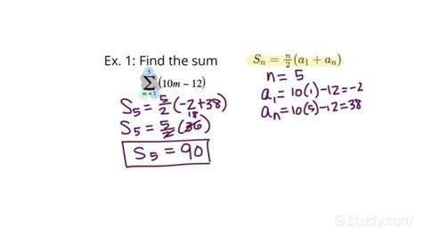 Finding the Sum of a Finite Arithmetic Series | Algebra | Study.com