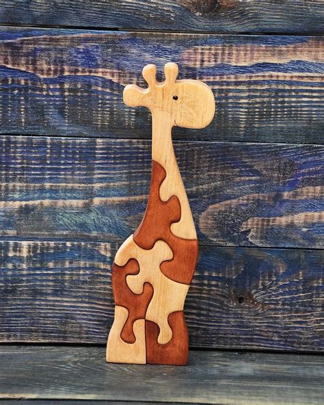 Wooden animal puzzles Giraffe wood puzzle Two colours puzzles | Etsy ...