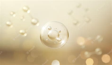 Premium Photo | Cosmetic Essence Oil Liquid bubble Molecule inside Liquid Bubble