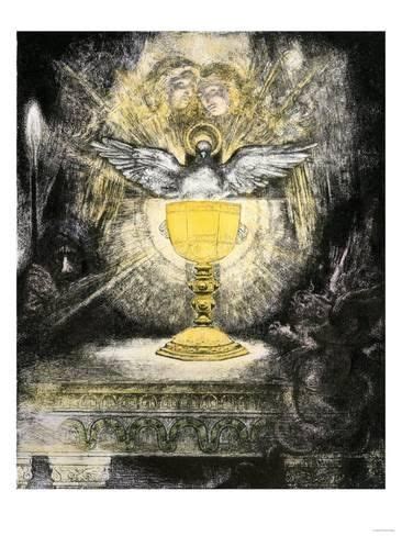 Giclee Print: The Holy Grail Art Print : 24x18in Giclee Painting ...