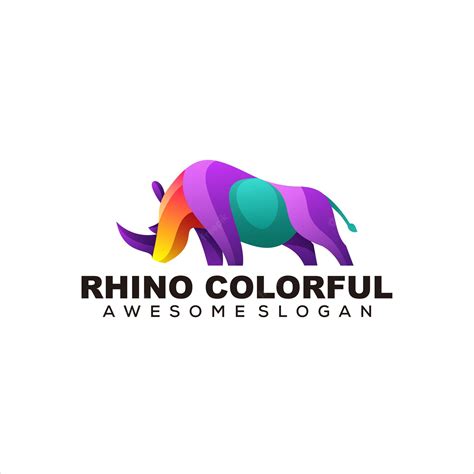 Premium Vector | Rhino colorful logo illustration