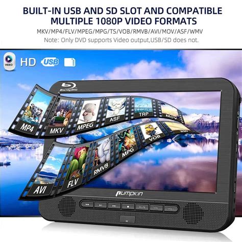 Portable Blu Ray Player 10.1 Inch HD Dual Screen Car With HDMI Output ...