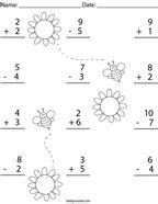 Kindergarten Subtraction Math Worksheets - Twisty Noodle - Worksheets ...