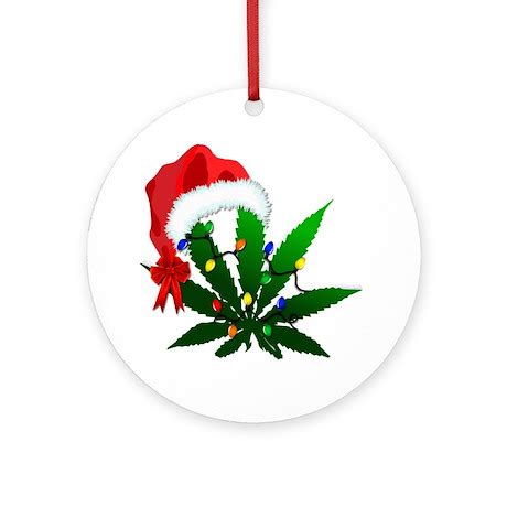 Weed Holiday Tree Ornament (round) by GetInRotation