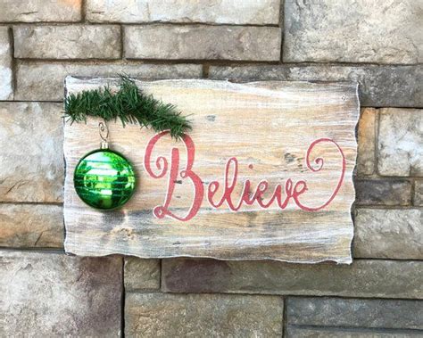 Believe 3D Christmas Sign-Rustic “Believe “ Sign-Green Ornamental Sign ...