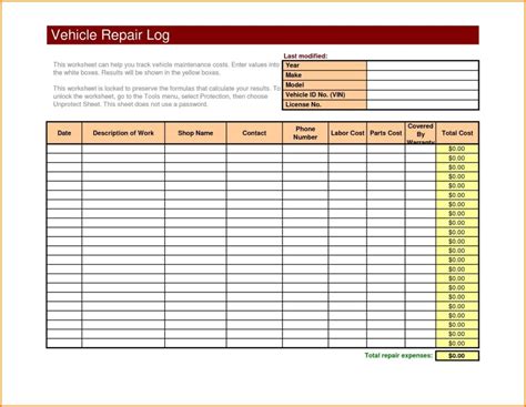 Vehicle Maintenance Tracking Spreadsheet – db-excel.com