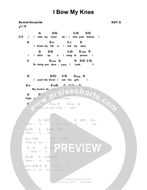 I Bow My Knee Chords PDF (Dennis Prince / Nolene Prince) - PraiseCharts