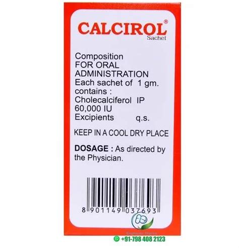 Calcirol Sachet, Pack of 30, 60000 Iu at Rs 56/piece in Surat | ID: 25605057288