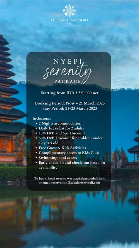 Nyepi Package 2023 - The Sakala Resort Bali | Nusa Dua