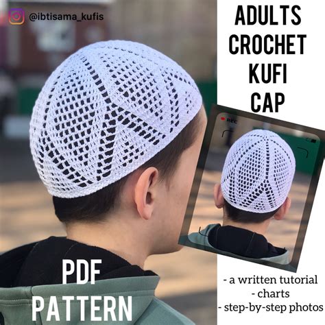 Crochet kufi hat men PDF digital pattern - Inspire Uplift