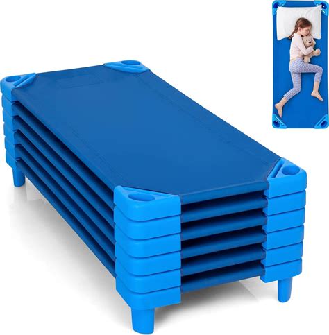 KOTEK Stackable Sleeping Daycare Cots for Kids, Portable Toddler Nap Cots, 52" L x 23" W, Ready ...