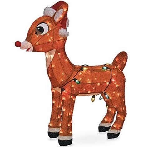 Rudolph with Christmas lights - lighted soft sculpture decoration ...