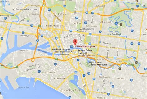 Federation Square on Map of Melbourne