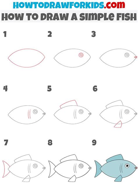 how to draw a simple fish step by step | Drawing tutorials for kids, Sketching tips, Drawing ...