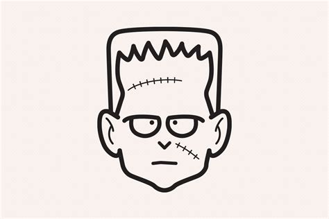 Frankenstein Face Outline Iconic Vector Graphic by sargatal · Creative Fabrica