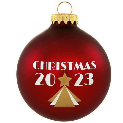 Christmas 2023 Burgundy Glass Ornament