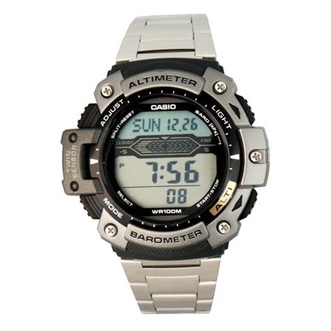 Casio - Stainless-Steel Altimeter, Barometer, and Thermometer Watch - Walmart.com - Walmart.com