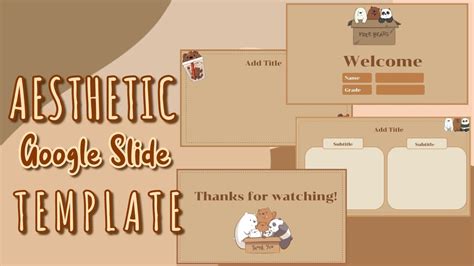 How to make aesthetic google slide🐻 ||We bare bears||free template ...