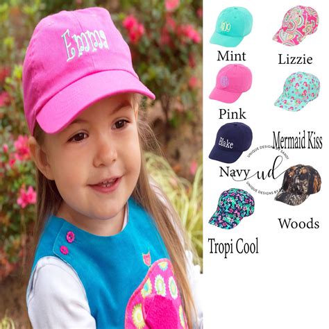 Monogrammed Kids Cap, Personalized Children's Baseball Cap, Girls Cap ...