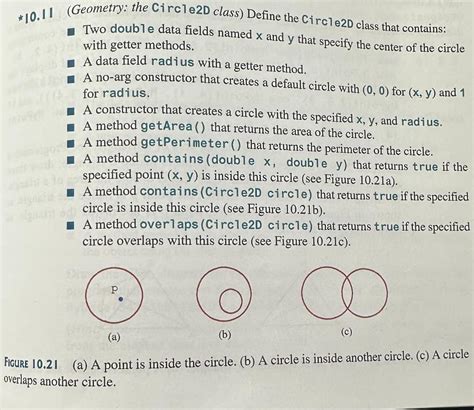 Solved * 0.11 (Geometry: the Circle2D class) Define the | Chegg.com