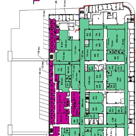 Schematic of zones at second floor served by AHU-6 and AHU-4 units ...