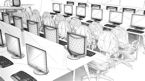 Computer Lab Clipart Black And White