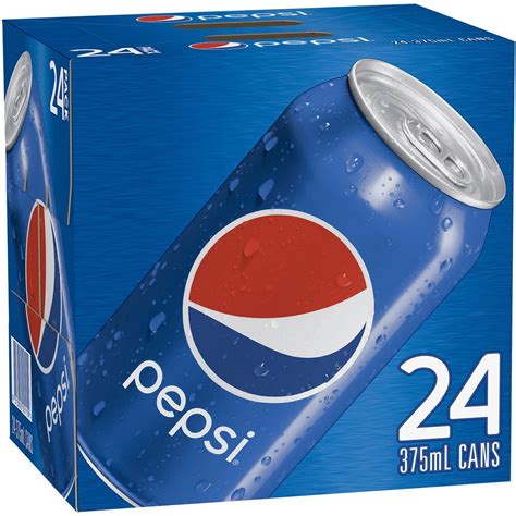 Pepsi Cola Soft Drink Cans Multipack 375ml X 24 Pack | Woolworths