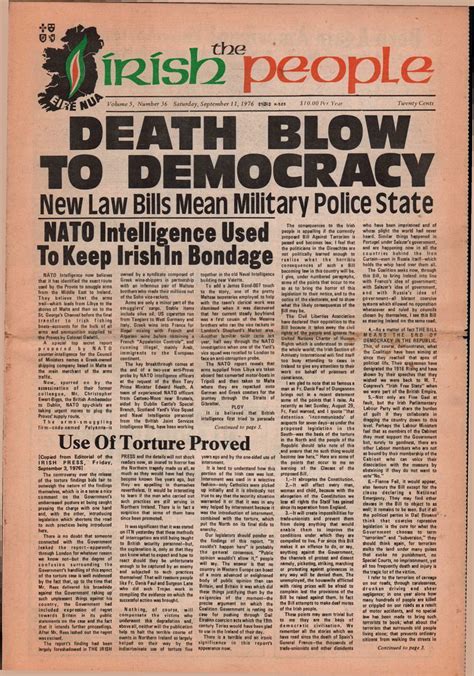 The Irish Republican newspaper The Irish People: 1976 | Flickr