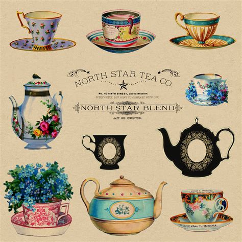 Teacups Vintage Wallpaper Adverts Free Stock Photo - Public Domain Pictures