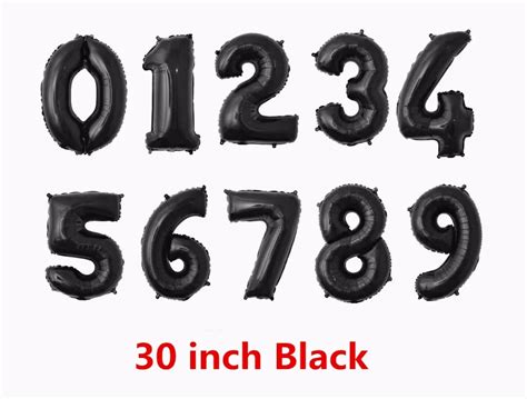 Aliexpress.com : Buy 30inch Black Number Balloon Aluminum Foil Helium ...