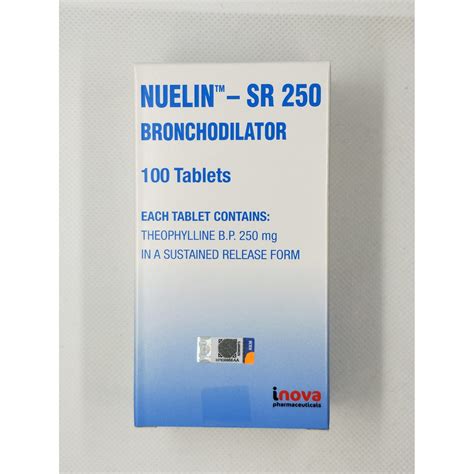 NUELIN SR 250 Theophylline 250mg Sustained Release Tablet 100's price ...