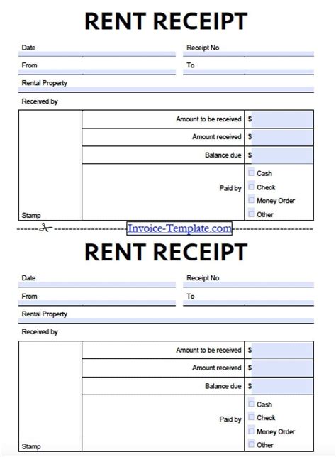 Rent Receipt Template Excel | Qualads