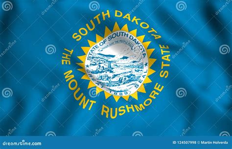 South Dakota Flag US State Symbol Stock Illustration - Illustration of ...