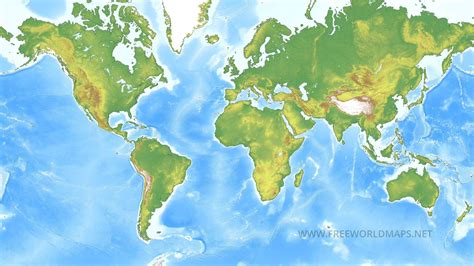 Blank Physical World Map Printable
