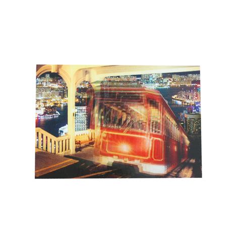 The Peak Tram in Nightview 3D Postcard - I-Dragon World Limited