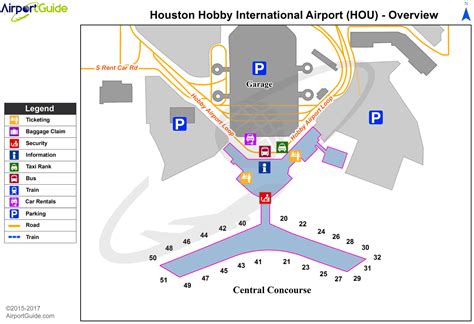 Houston - William P Hobby (HOU) Airport Terminal Maps - TravelWidget.com