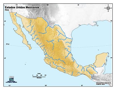 Mapa De Mexico Con Rios