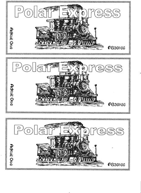 Polar Express Ticket Coloring Page ~ Hard Christmas Coloring