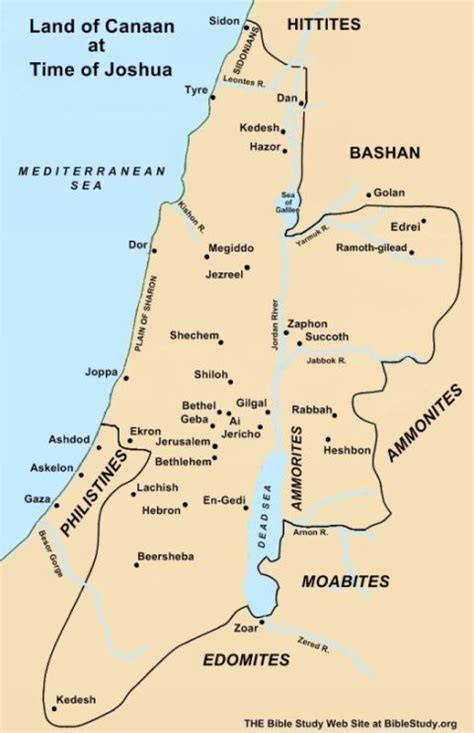 Map of Canaan during Joshua's Time