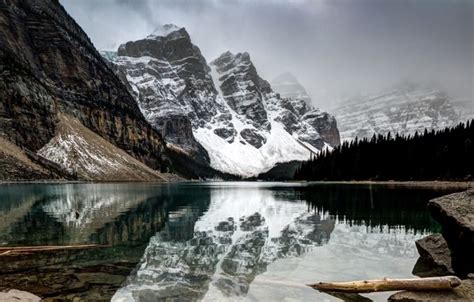 Wallpaper the sky, snow, trees, mountains, clouds, nature, rocks, Canada for mobile and desktop ...