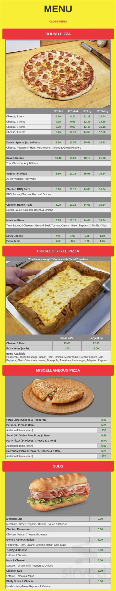 Genos Pizza menu in Warren, Michigan, USA