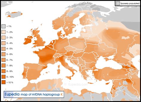 Haplogroup K (mtDNA) | Europe map, Map, Genetics